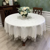 Table Cloth Round Tablecloth Art Household Lace Europe Dining Table Cover Embroidered Home Table Mat Dust Cover Home Decoration 1