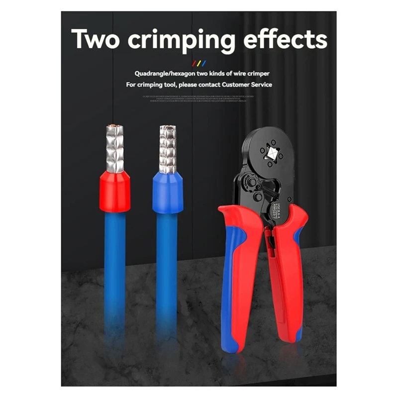 HSC8 Cable Wire Crimper Crimping Tool Plier Set 6-4/6A 23-7AWG Self 1200Pcs Cord End Bootlace Ferrules Terminals Kit 5