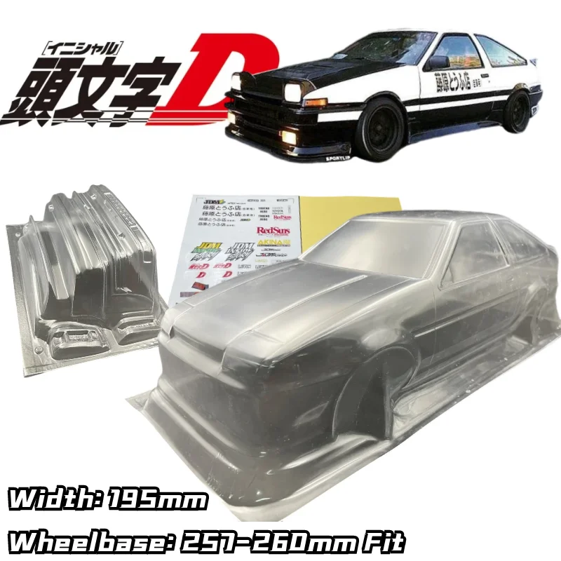 1/10 AE86 LEVIN 2DR Drift RC PC Body Shell 195mm Width 260mm