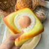 Big Fried Egg Toast Squishy Slow Rising Big Thick Egg Bread Squishy Slow Rebound Squeeze Toy Anti Stress Release Hand Relax Toy 1
