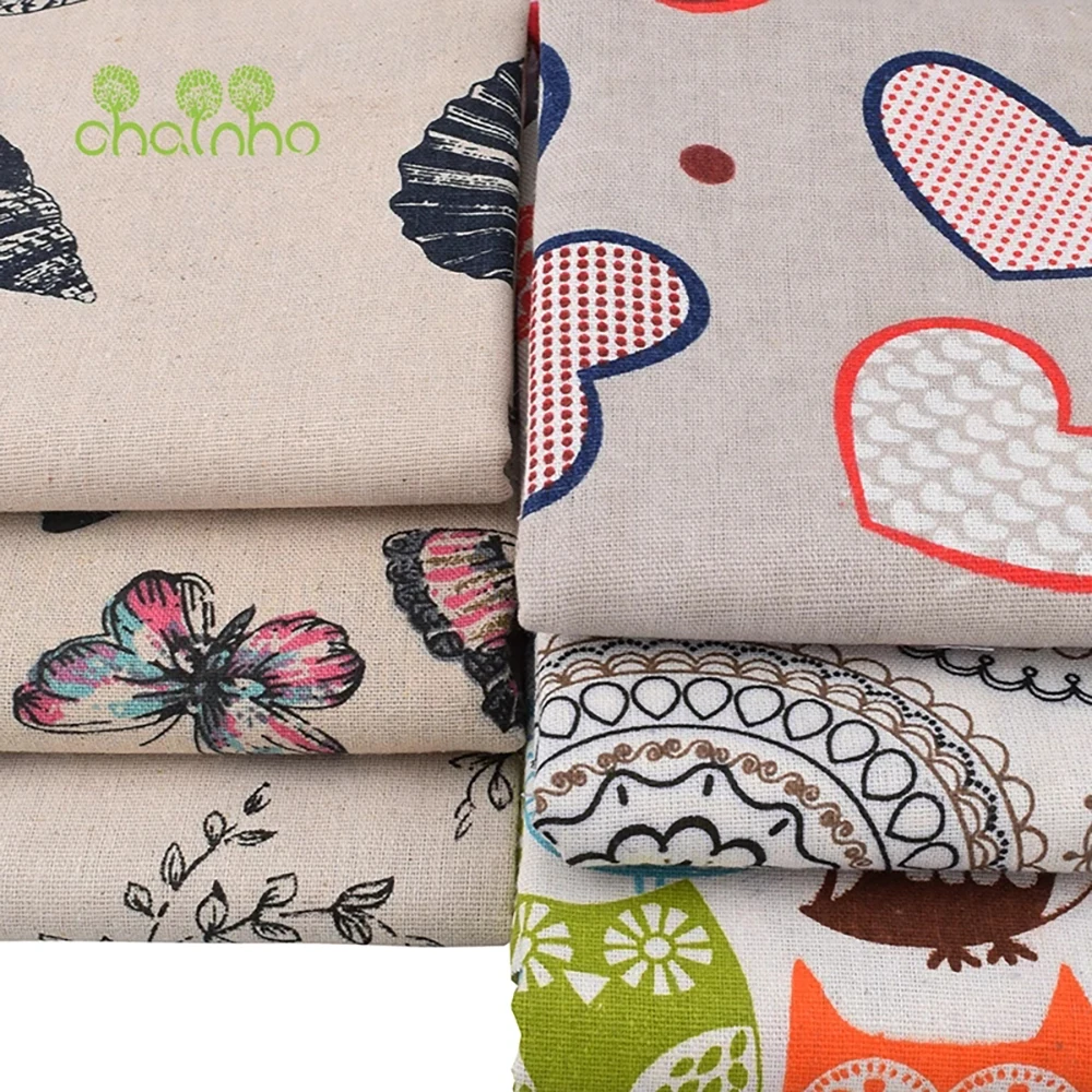 Chainho,Printed Cotton Linen Fabric,DIY Sewing & Quilting Material,For Sofa,Table Cloth,Curtain,Bag,Cushion,Furniture Cover CL05