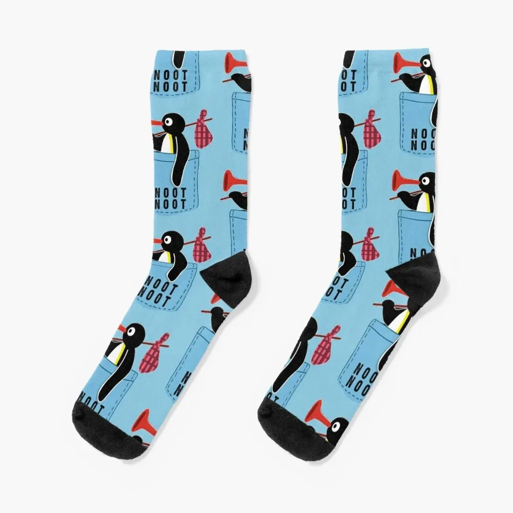 Angry Pingu Noot Noot Pocket Official Merch Socks japanese fashion warm winter floral Men's Socks Luxury Women's