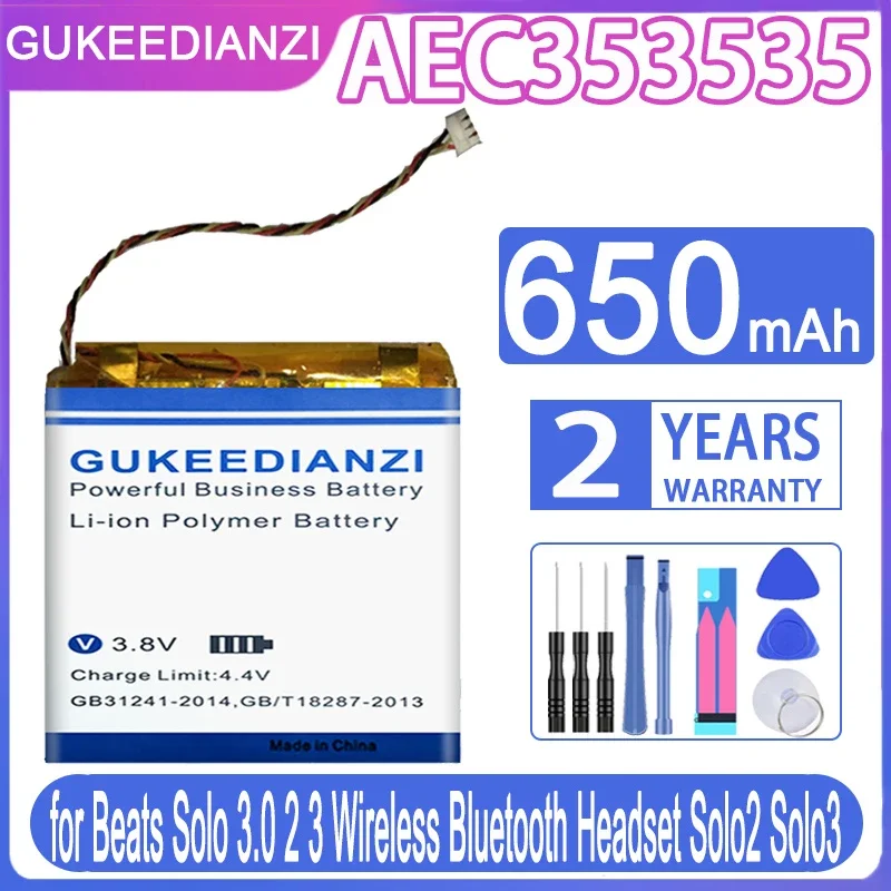 Gukeedianzi Batteria Aec353535 Aec643333 Per Beats Solo 3.0 2 3 2 2.0 Auricolare Bluetooth Wireless Solo2 Solo3 3.7V Pa-Bt05