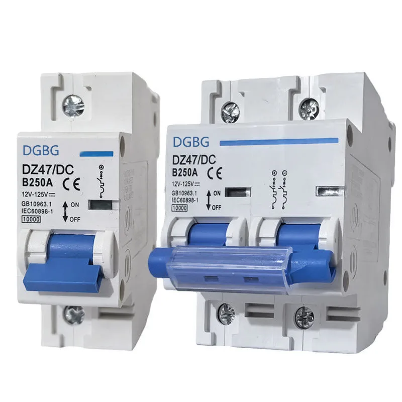 5 stuks 12/24/36/48/60/72/96/120V DC zonnecellen RV jacht accu stroomonderbreker 80A 100A 125A 150A 200A 250A (maat: 2P, kleur: 63A