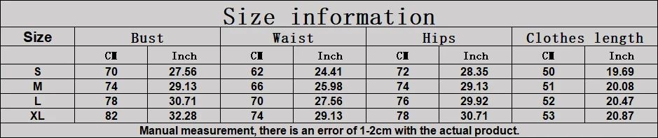 Size chart and fit details