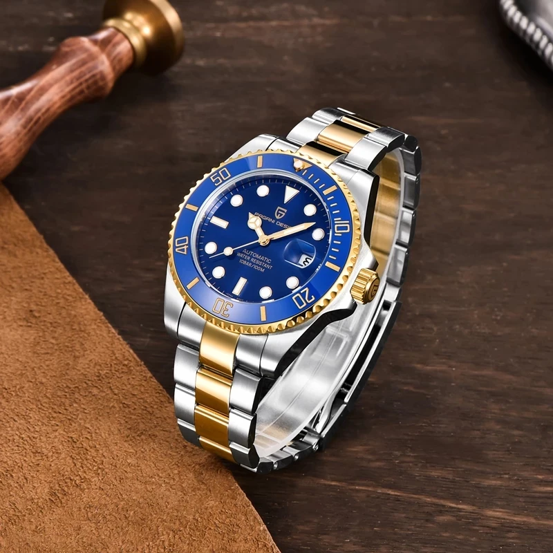 Men's Mechanical Watch Automatic Sapphire Glass Diver's Stainless Steel