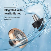 Mini Washable Electric Razor Travel Razor Type-c Charging Capsule Shaver Nose Hair Trimming Double Ring Knife Net 4