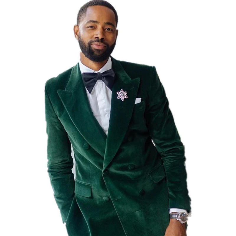 

Customize Men Suits Groomsmen Velveteen Groom Tuxedos Wedding Dress Blazer Prom Dinner (Jacket+Pants+Tie) A365