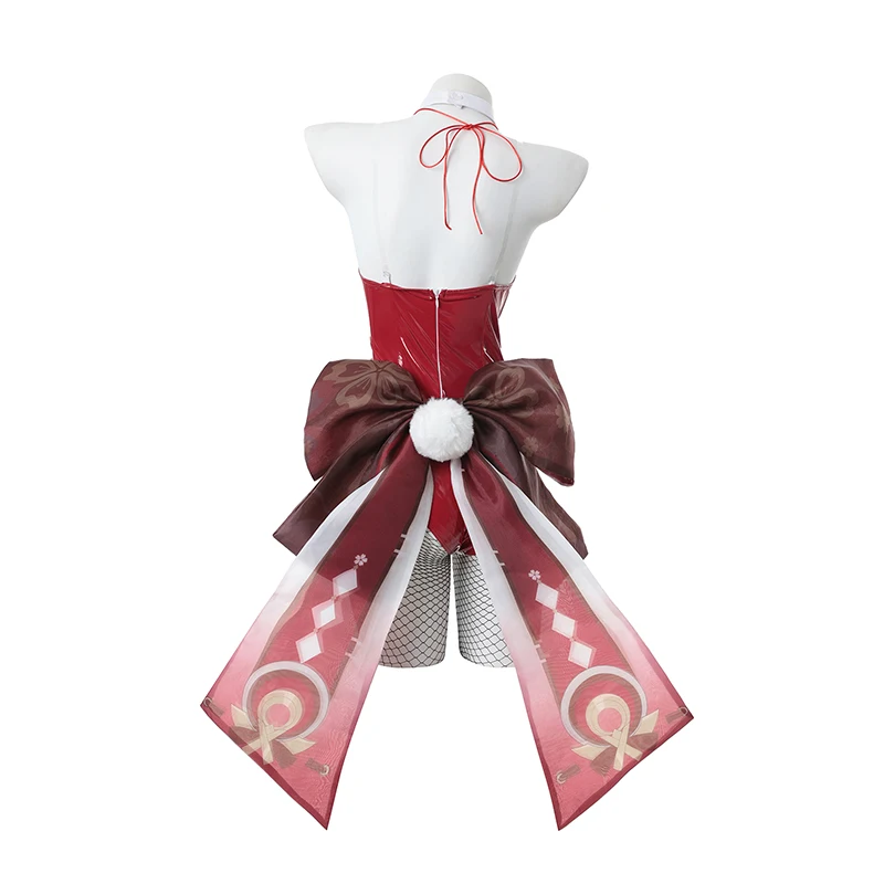 ROLECOS Bunny Girl Yae Miko Cosplay Costume Genshin Impact Yae Miko Bunny Suit Original Sexy Women Red Jumpsuit