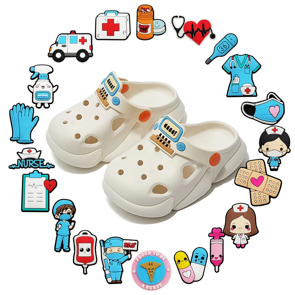 Vendite Calde 1 Pz Doctor Nurse Shoe Charms Accessori Adatti Per Crocs Kids Adult Christmas Birthday Party Favors Gifts