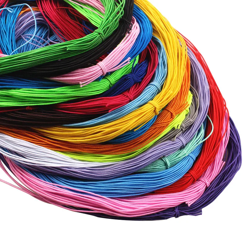 1mm 24M Braided Elastic Cord Beading Threads Stretch String Fabric Crafting Cords for Jewelry Making 23 Colors