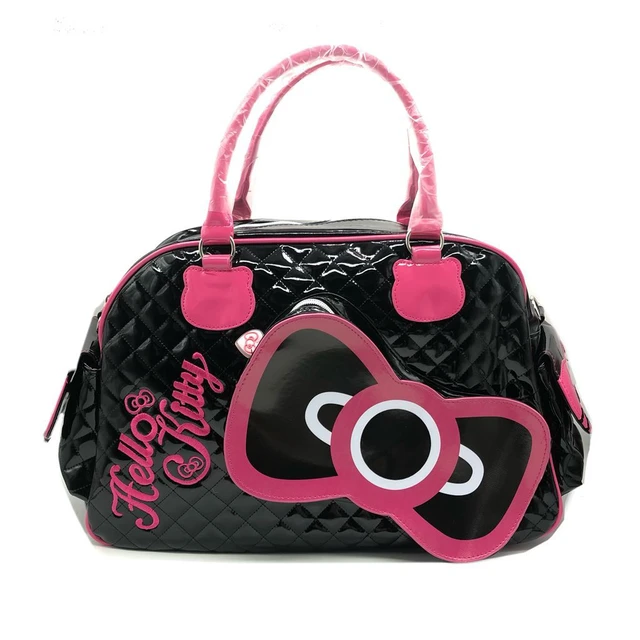 SANRIO Hello Kitty Messenger Bag Shoulder Cross-body School Bag Black Pink  Girls