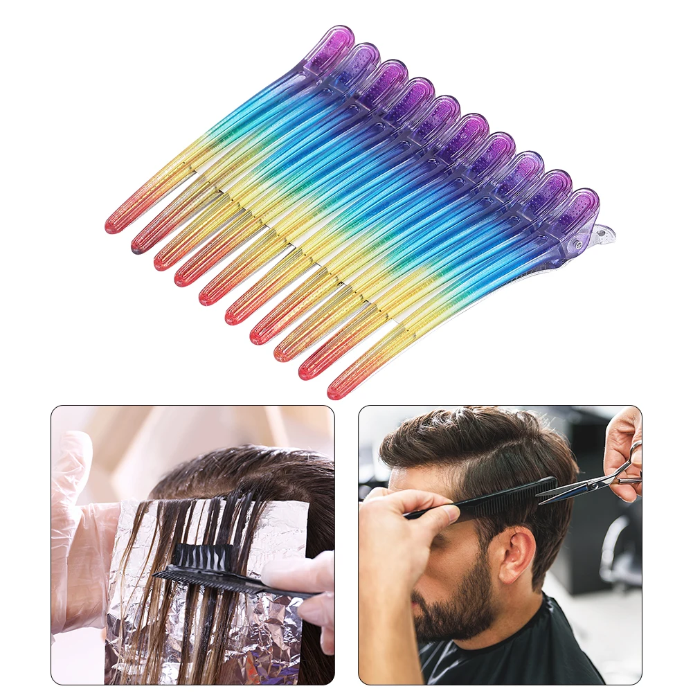 Hair Clips Hair Sectioning Clip Hairpin Styling Accessories Tools 10Pcs Salon Hairdressing Plastic Clamps