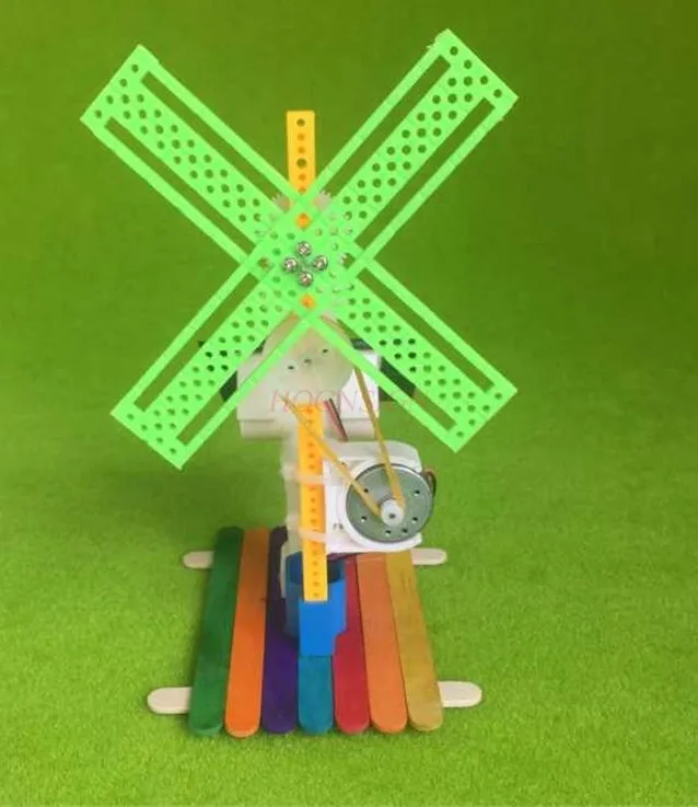 물리 교육용 태양광 풍차 모델 어린이 조립 장난감 블록 대량 DIY 장식품 인기 과학 학습