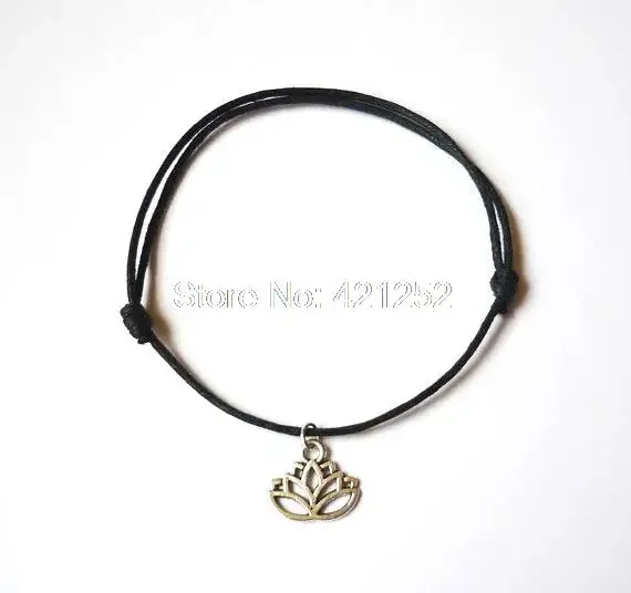 

10pairs Lotus Flower Anklet Buddha Adjustable Leather