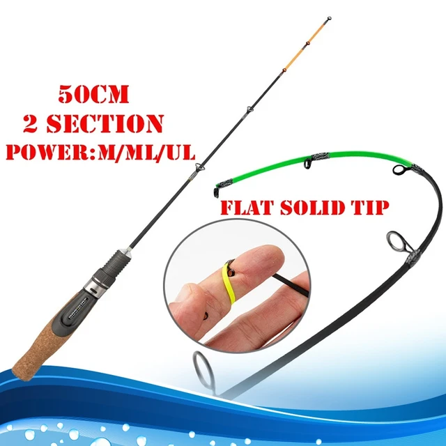 Winter Fishing Rod Ul/Ml/M Soft Tip 53cm Lightweight Ice Fishing Rod With  Flat Tip Glassfiber River Shrimp Carp Fishing Pole - AliExpress