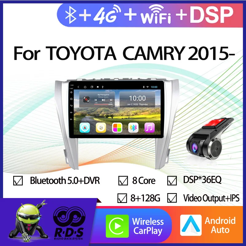

Android 11 Car GPS Navigation For TOYOTA CAMRY 2015- Auto Radio Stereo With Wifi Bluetooth Mirror Link CARPLAY