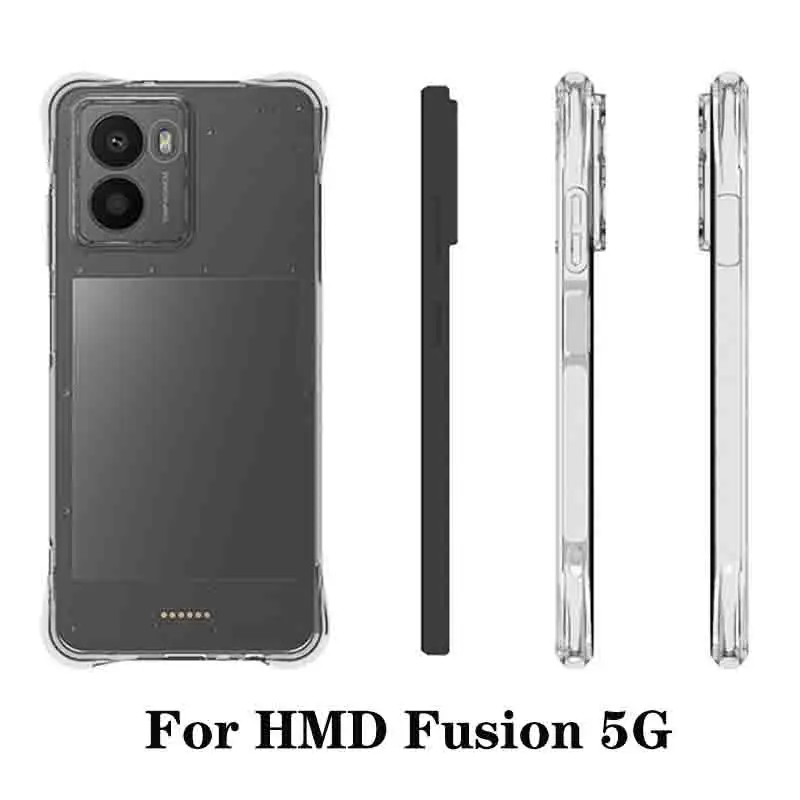 HMD Pulse Pro Plus Fusion Skyline Hülle, Luftkissen, stoßfest, Airbag, transparentes Silikon, TPU-Rückseite, weiche Hülle für HMD Pulse Plus – Detail 7