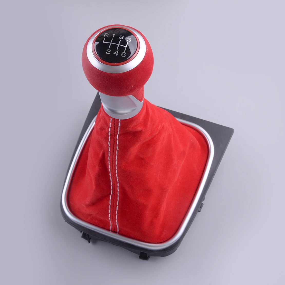 6 Speed 1k0711113cg 5k0711113e Manual Red Front Console Gear Shift Knob