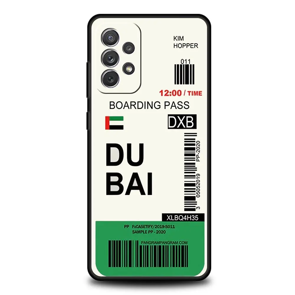 World City Travel Ticket New York London Phone Case Cover