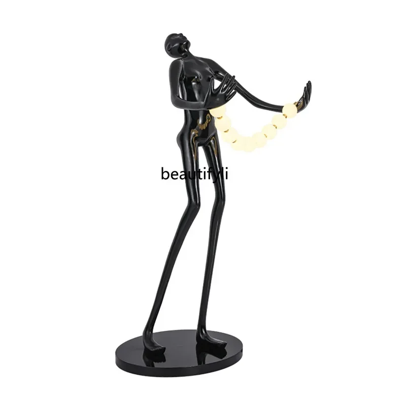 

Italian Light Luxury Humanoid Art Sculptured Ornaments Home Creative Living Room Decoration Floor Lamp FRP Big Decorations