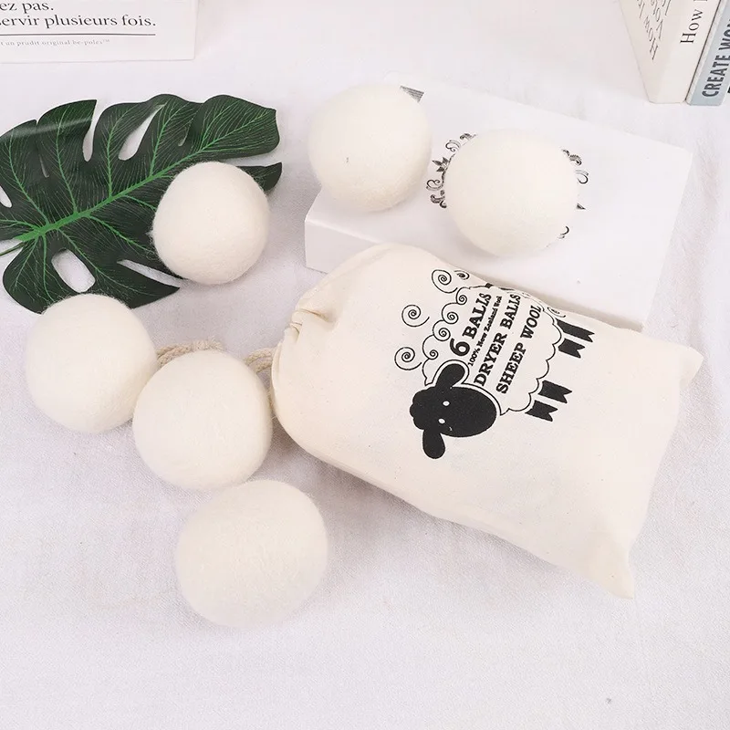 Wool Dryer Balls Reusable Natural Fabric Softener Laundry Washing Machine Accessories Home Washing 4/5/6cm Fleece Dryer Balls laundry ball