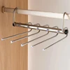 Folding Magic Pants Hangers 5/9layers Stainless Steel Space Saving Clothes Rack Organizer For Wardrobe Jeans Trousers Scarf 4
