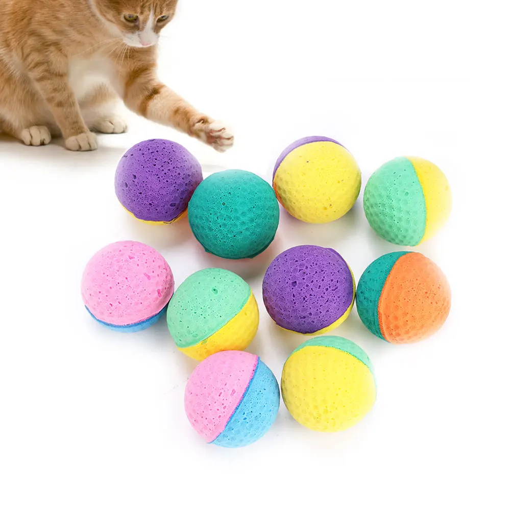 

10 шт., латексные интерактивные шарики для кошек и собак