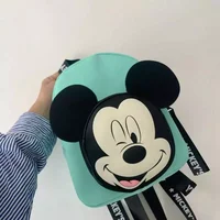 2023 New Children's Bag  Disney Donald Duck Mickey Mouse Cartoon Print Kids' Backpack Nylon Skin Contrasting Colors Schoolbags 4