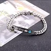 2 styles sa reine son roi noir Rose couleur or femmes mâle chaîne cristal Couple Bracelet pour hommes Femmo sur les mains bijoux