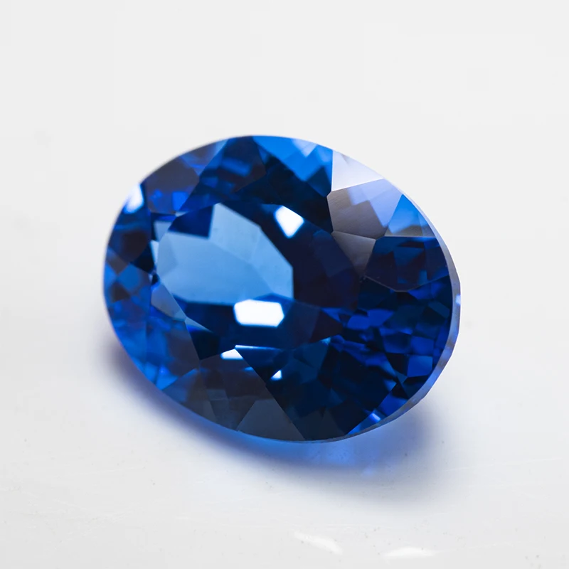 Lab Grown Sapphire Blue Demon Color Oval Shape VVS1 Charms Gemstone for DIY Jewelry Making Ring Materials Selectable Certificate