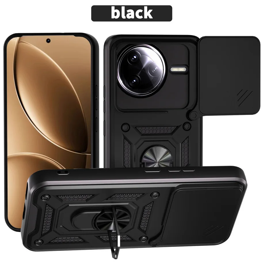 Armor Hybrid Metal Ring Holder Camera Protective Case Cover