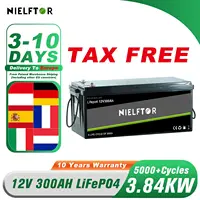 New 12V 24V 48V 100Ah 200Ah 300Ah LiFePO4 Battery 12.8V 51.2V Lithium Iron Phosphate Battery Built-in BMS For Solar Boat No Tax 1