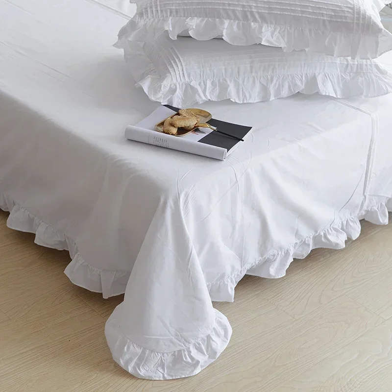 

New White Ruffle Duvet Cover 100% Washed Cotton Vintage Extra Soft & Breathable Piece Boho Bedding 1 Farmhouse Comforter Cover