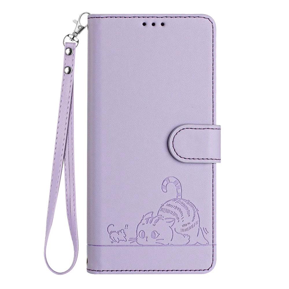 Cat Design Flip Wallet Leather Phone Case - Magnetic Protective Cover