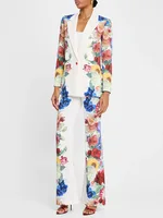 Isabelle Flower Print Long Sleeve Single Buckle Pant Set 8