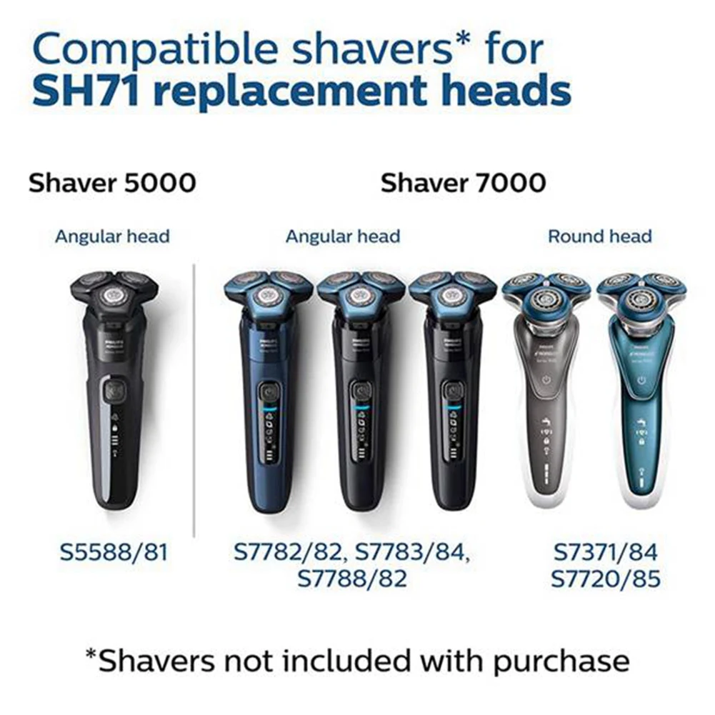 SH71 Replacement Heads for Philips Norelco Shaver Series 7000 and 5000 Triple Razor Durable Sharp Blade electric shaver head electric shaver blades