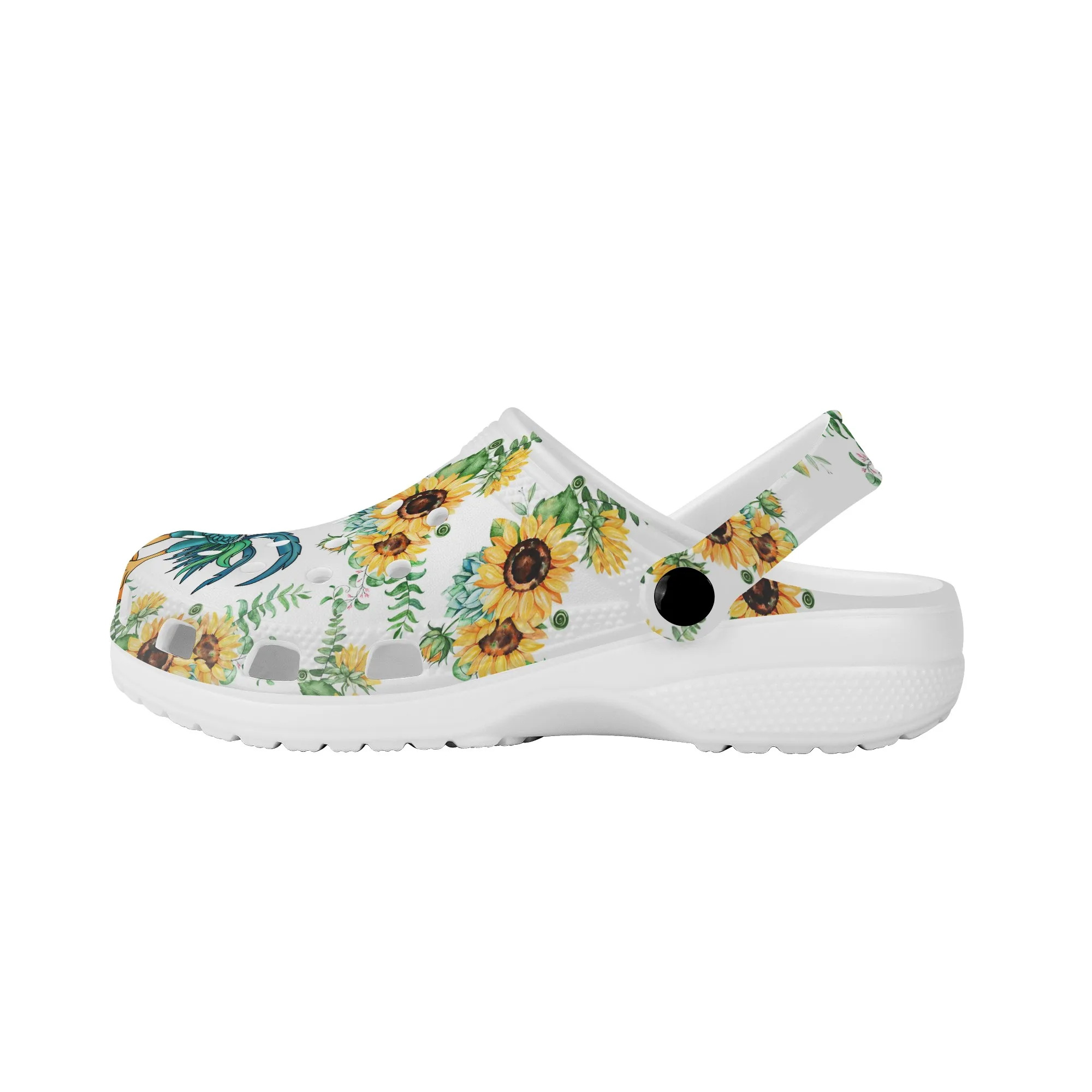 Rooster Sunflower Design Heel Strap Flat Shoes Summer Comfortable Non-slip Indoor Shower Slippers Beach Couple Casual Sandals