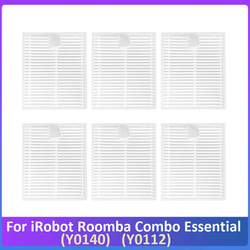 6PCS Replacement Part Filter For Irobot Roomba Combo Essential Y0112 Vacuum Cleaner Accessories Washable Filters