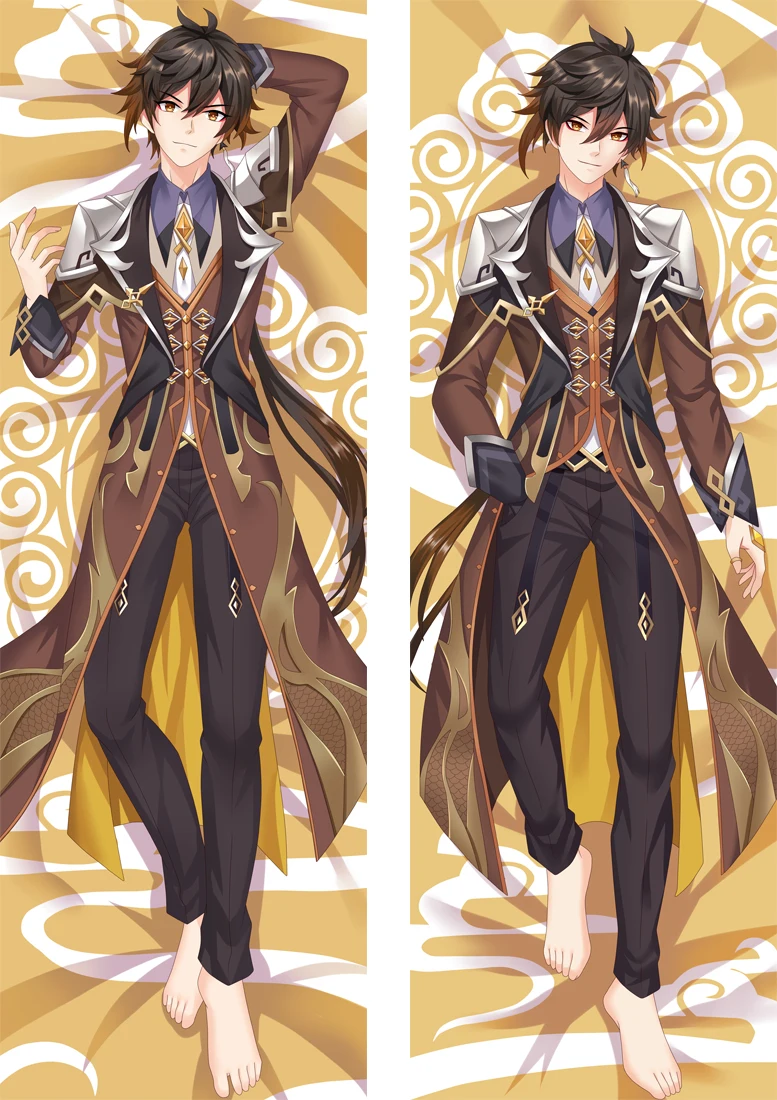 Game Genshin Impact Zhong Li Pillow Case Dakimakura Zhongli Cosplay ...