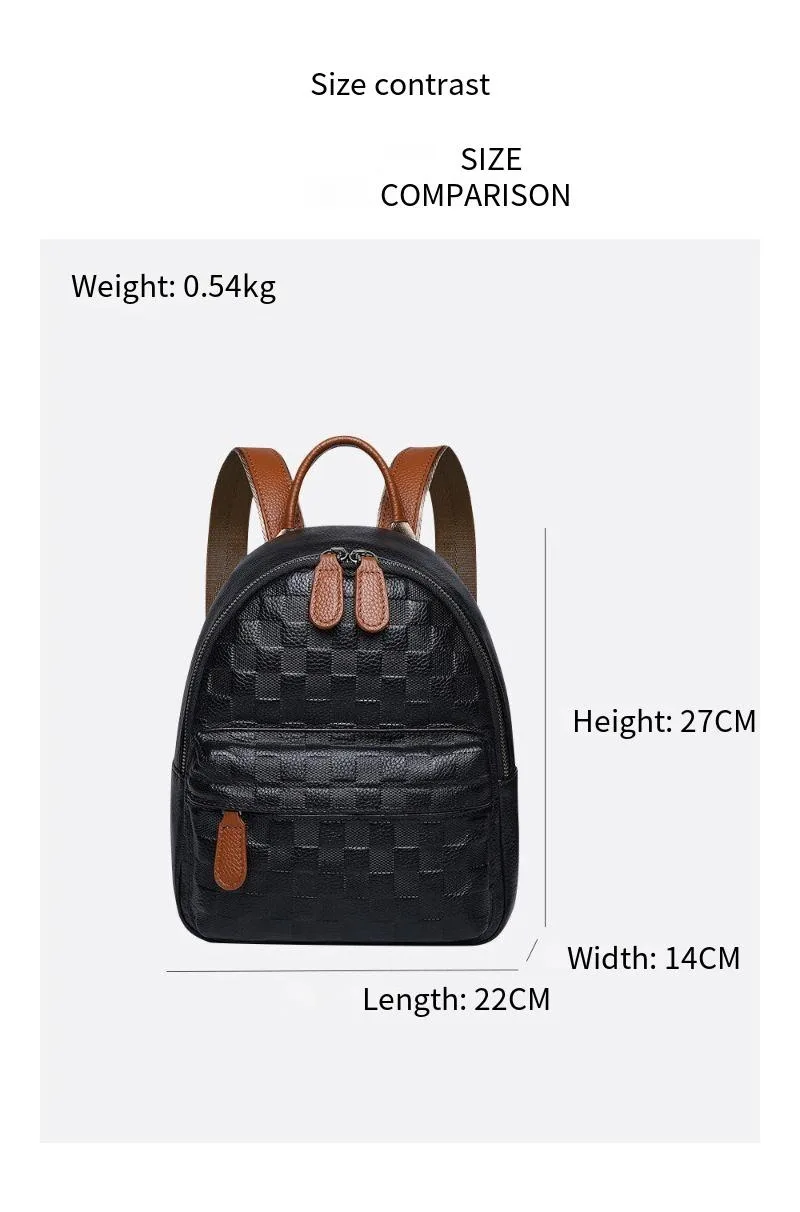 New casual fashion match all girl bag leather lightweight high-grade leather backpack Women's bag Shoulder bags