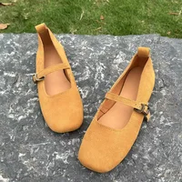 L2502  Round Toe Susde Leather Shoe For Women Soft Comfortable 2025 Spring New Style Shoes 2