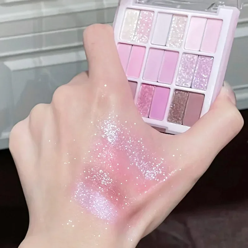 18 Colors Color Blocking Eyeshadow Palette Korean Makeup Summer Ice Cream Color Eyeshadow Pink  Purple Makeup Palette Cosmetics 2