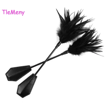 TleMeny bdsm Fetish Feather Sex Whips Slave Spanking Paddle Pony Riding Crop Whip Flogger Flirt Sex Toy For Couples Cosplay Game 1
