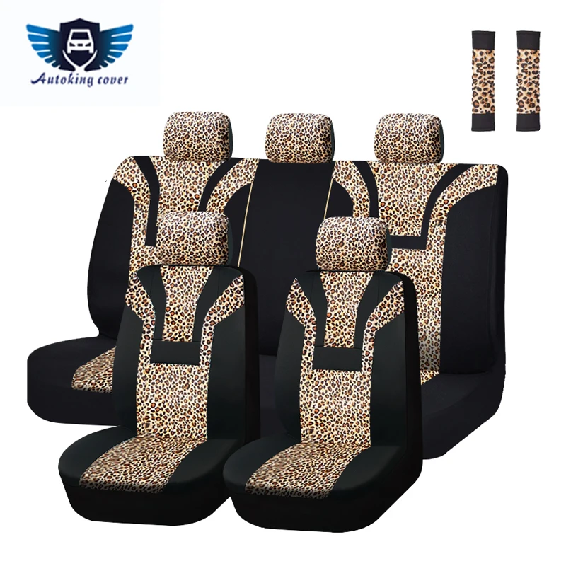 

Autoking cover Polular Brown Leopard Print Soft Waterproof Car Seat Covers Fit for Almost Car Suv Van