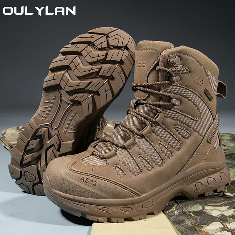 

Men Snow Boots Outdoor Military Hiking Shoes Men's High Top Desert Tactical Boots Field Training Shoes Climbing Ankle Boots