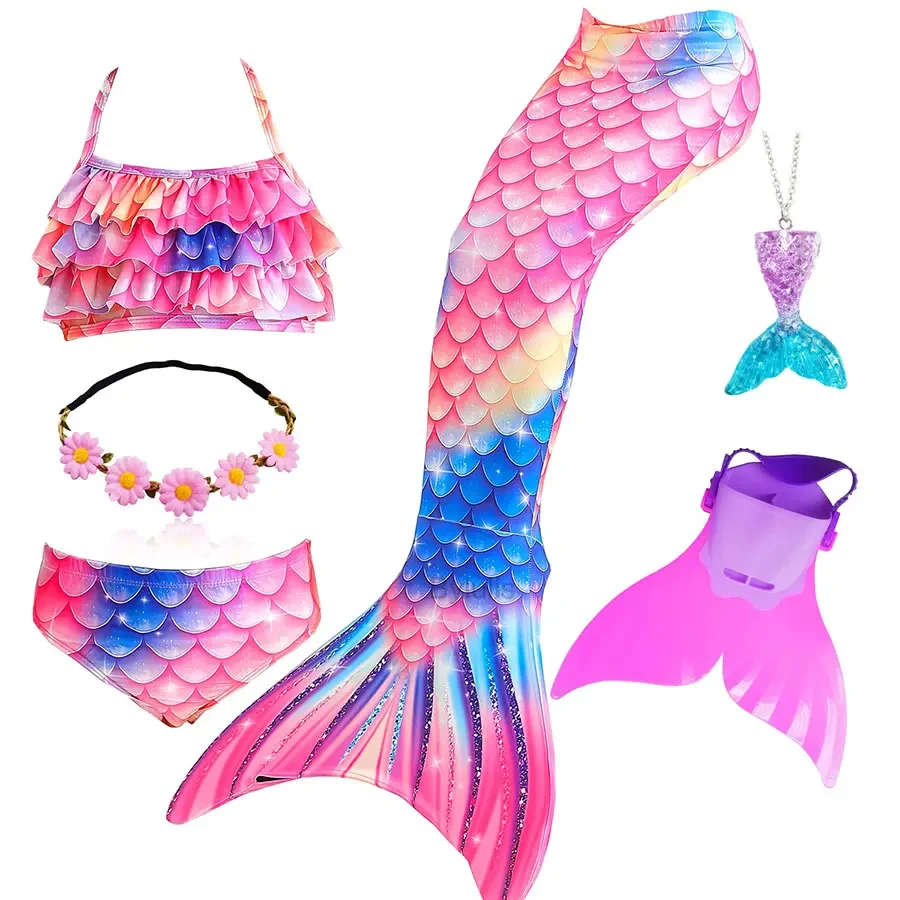 Girls Mermaid Tail Costumes Mermaid Tail Swimming Monofin Fin Kid Childrens Swim Costume Cosplay Birthday Gift cosplay costume mermaid costume