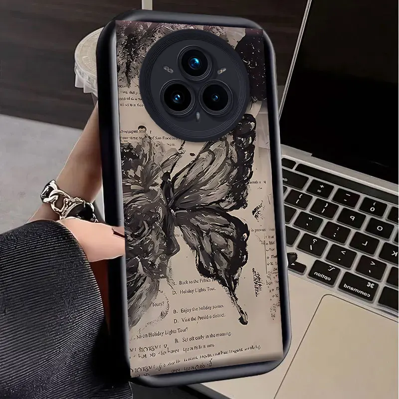 Flexible Silicone Shockproof Case with Cartoon Butterfly Print Pattern