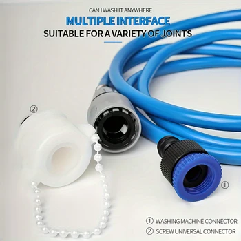 Pet Bath Massage Brush with Shower Head, 86.6inch Rubber Hose, Silicone Glove, Multi-functional Dog & Cat Cleaning Supplies, Out 6