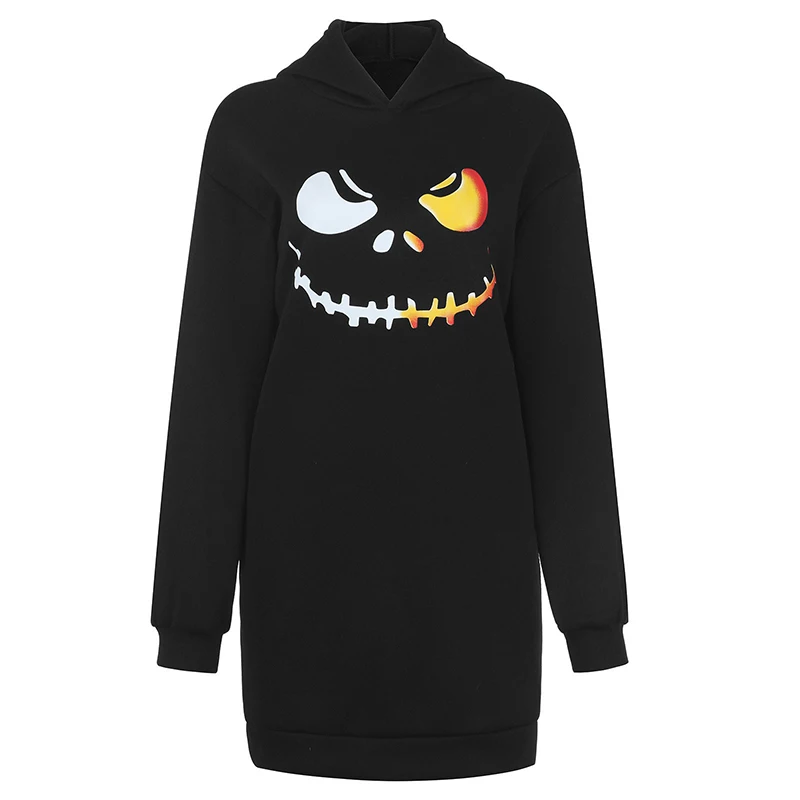 2022 Autumn Casual Women Long Hoodies Chirstams Sweatshirts Snowman Print Hooded New Winter Pockets Pullovers Tops Red Black 5XL
